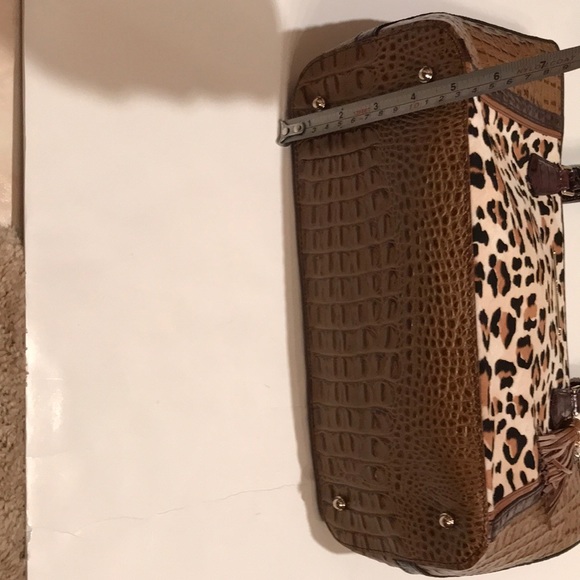 NWT BRAHMIN MEDIUM ASHER TAN CAPELLA GENUINE LEATHER LEOPARD BAG PURSE SATCHEL - Picture 5 of 16